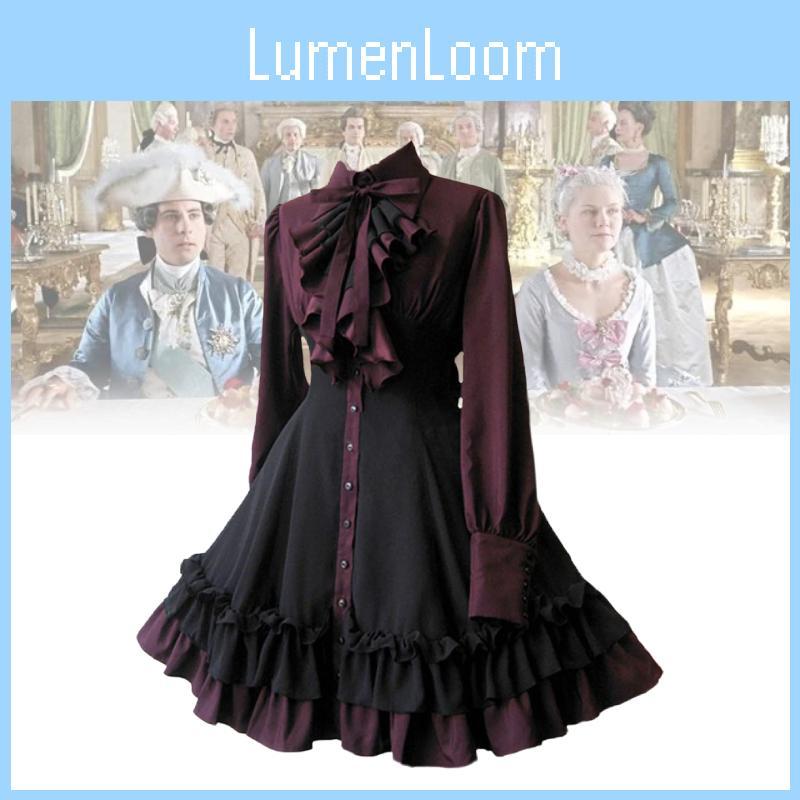 Medieval Gothic Butterfly Bow Dress Renaissance Steampunk Women's Dress Xs-xxxl