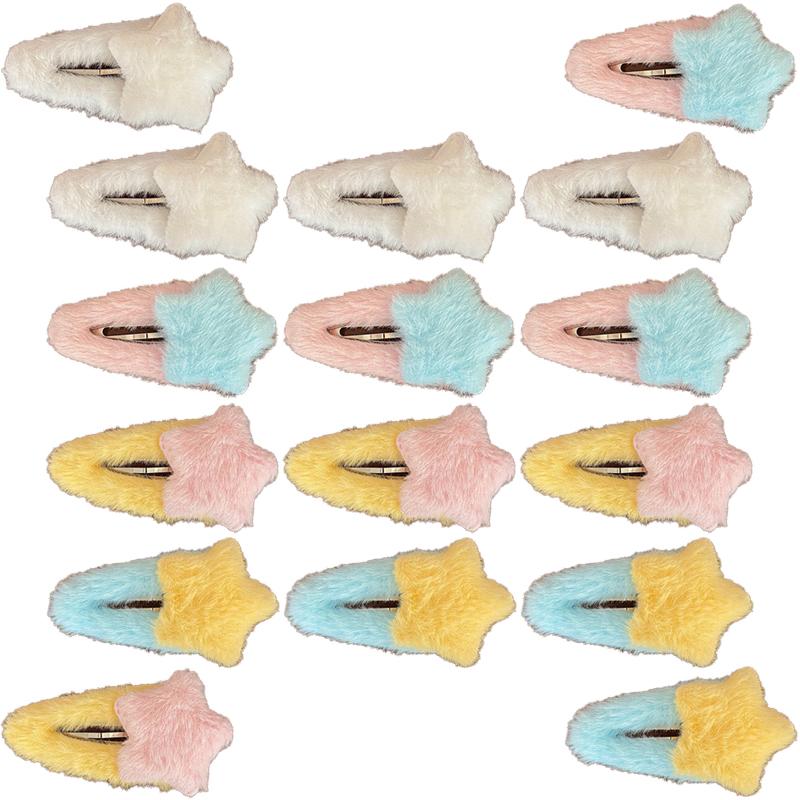 New Sweet Plush Hairpin Women Cute Star Shape Hair Clips Large Side Broken Bangs Bb Clip Fashion Girls Hair Accessories