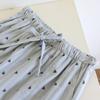Women's Pure Cotton Sleep Pants - Breathable, Comfortable, Loose Fit with Side Pockets for Walking, Spring/Autumn Wear.