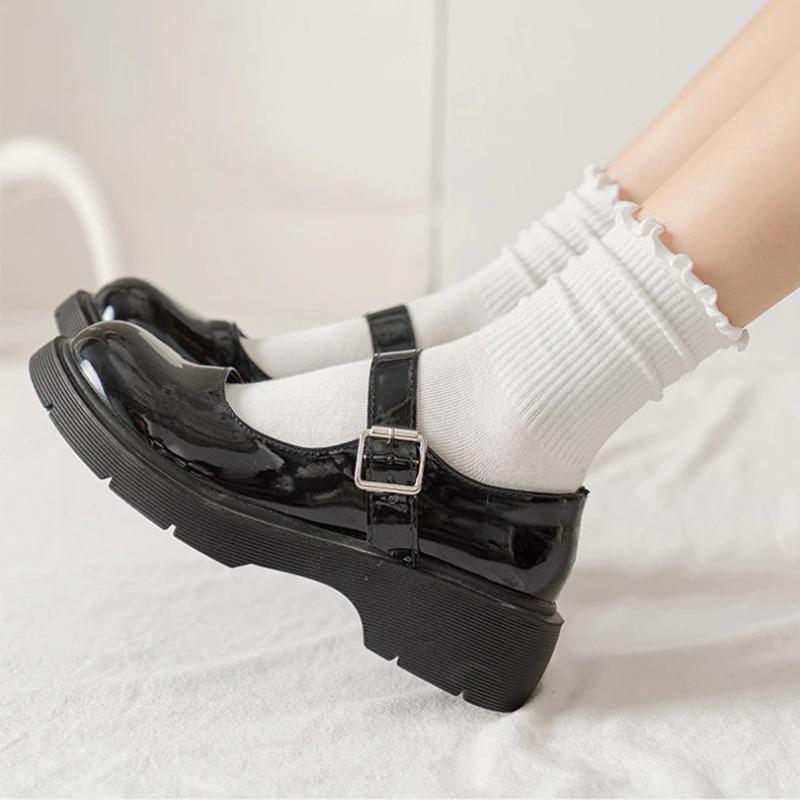 2-20pcs Women Spring and Autumn Stocking Pure Cotton Edge Stacked Socks Ins Trendy White Non Legging Sweating Socks