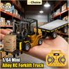 164 Mini Voiture Jouet de Bureau Alliage RC Chariot Élévateur App Contrôle à Distance 2.4G Voiture Plateforme Remorque Véhicule Jouet pour Enfants Cadeaux Adultes