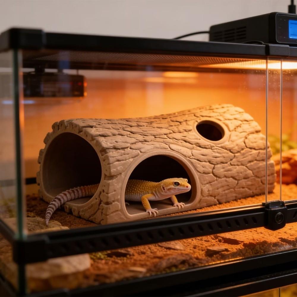 3D Printing Reptile Hideout Cave Tree Hole Shape Decorative Fish Hollow Shelter Plastic Fish Tank Ornament Home Decoration