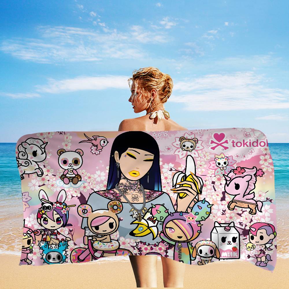 Japan Tokidoki Beach Towel Colorful Bath Towels for Girl Microfiber Quick Dry Custom Sand Free Beach Yoga Spa Gym Pool