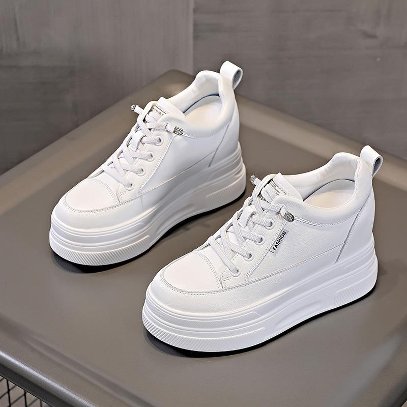 Trend Small Inner Height-increasing Women's Shoes, New Casual Platform Muffins and Wedge Heels, Little White Women's Shoes