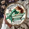 Mermaid Metal Tin Sign Rustic Bathroom Decor Vintage Round Wall Art Gift