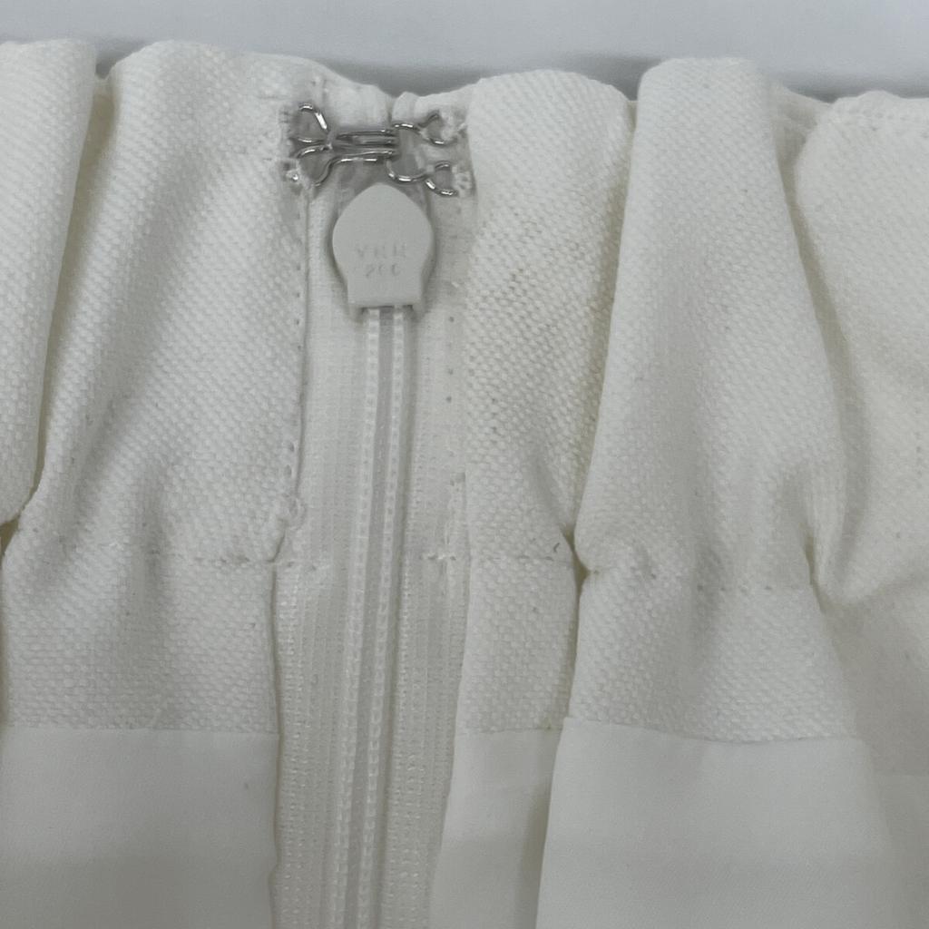 La Boutique BonBon LBZ1041501A0003 White Belted Narrow Skirt Skirt 36 whiteUsed