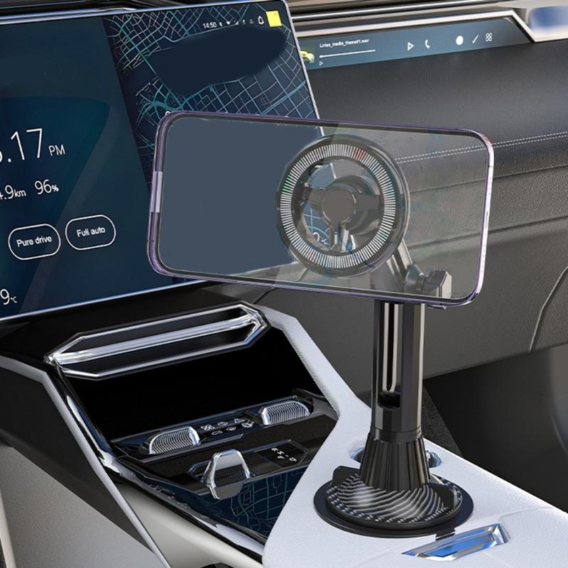 Car Phone Holder Car Cup Holder Mount Cellphone Holder for Phone 17 16 15 14 Magnetic Phone Stand 360 Degree Rotating