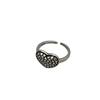 Handgehämmerter verstellbarer Ring in Herzform - Minimalistischer unregelmäßiger Vintage-Stil für Damen