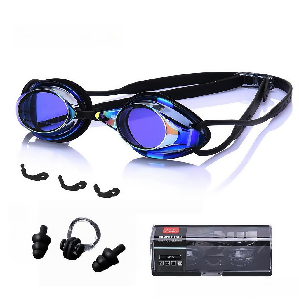 Plavecké brýle pro děti a plavání Plavání Věk 6 a pod vodou UV zrcadlo Měkké Proti úniku Nárazové Nastavitelné Snadné pouzdro Špunty do uší Základní škola Unisex