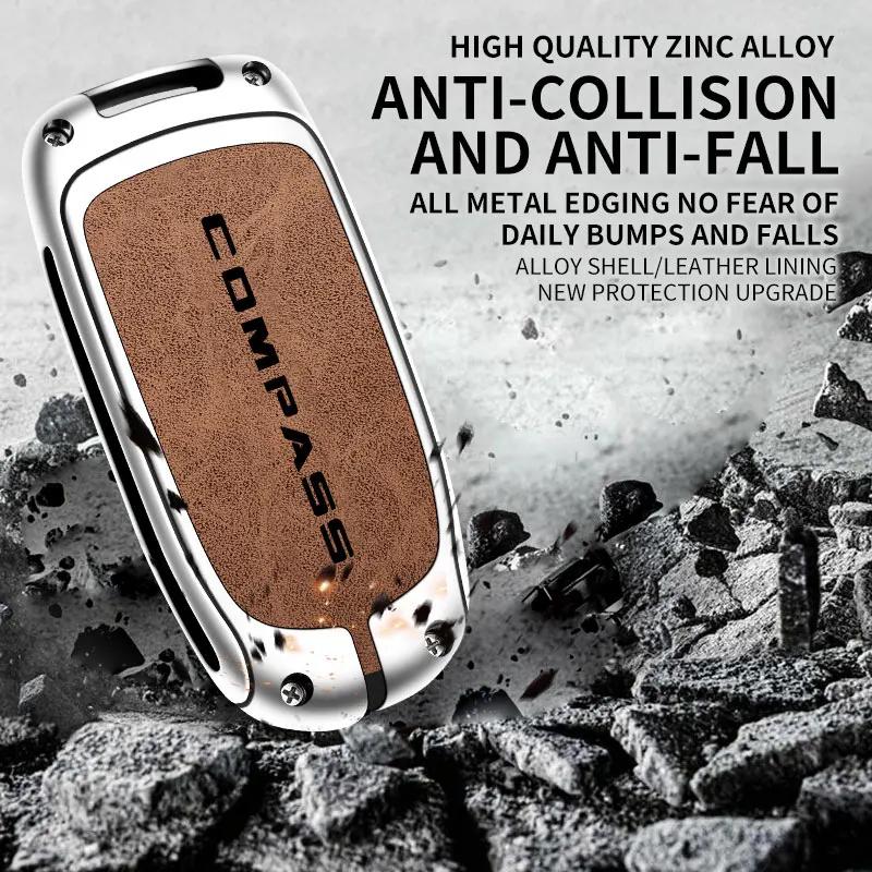 Car-Style Car Key Case For Jeep Compass Remote Control Protector COMPASS Logo For JEEP Car Key Cover Car Accessories