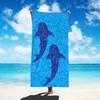Large Whale Shark Print Beach Towel, Boho Blue Design, Quick Dry Microfiber, Sand Free, Perfect for Beach, Pool, Travel