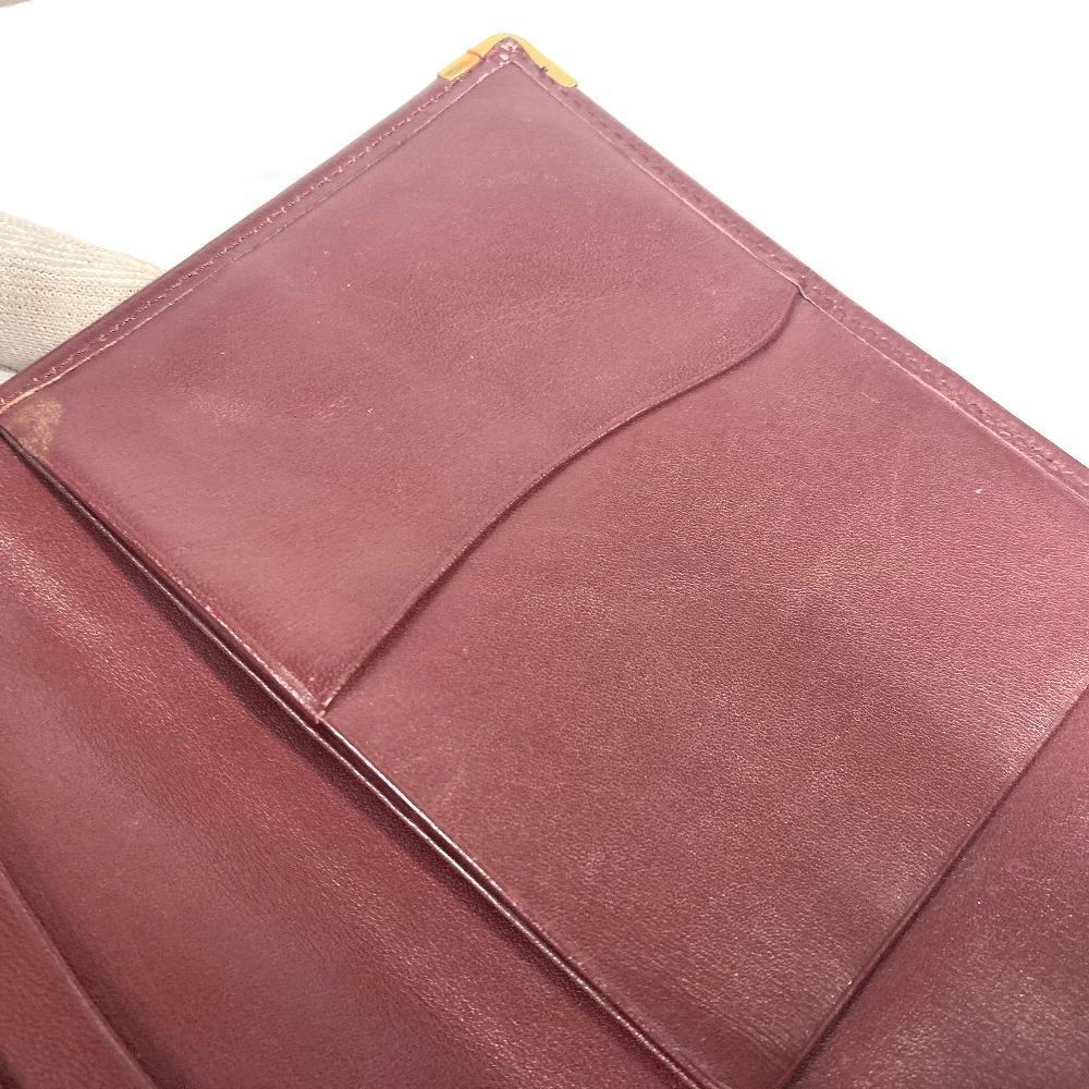 CARTIER Must de Line logo wallet Long wallet Long Wallet Leather wine-red