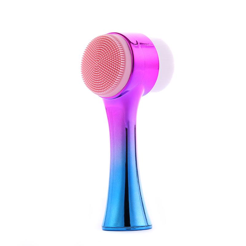 Double-Sided Electroplated Silicone Face Brush: Soft Fiber, Gentle Cleansing & Massage