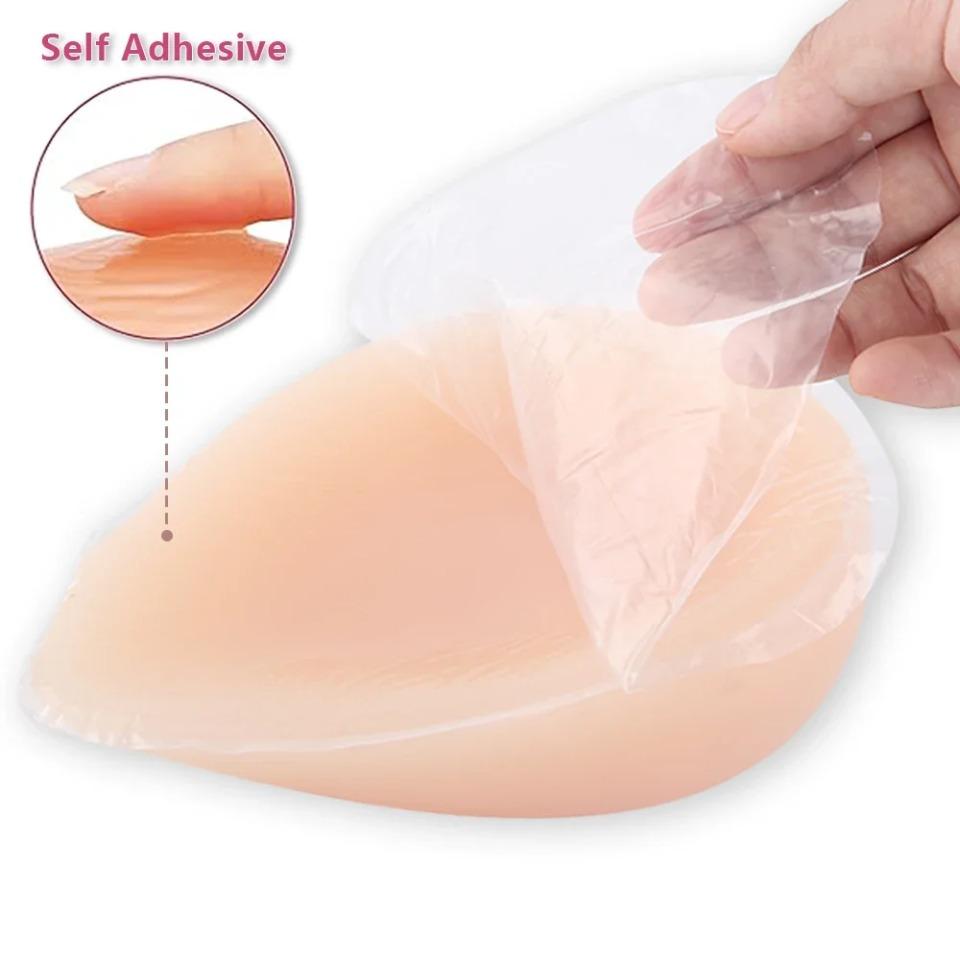 1 Pair Realistic Self-adhesive Silicone Fake Breasts Form Fake Boobs for Crossdresser Prosthesis Transgender Cosplay