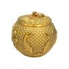 Copper Alloy Tea Tin Canister with Lid Decorative Storage Container Embossed