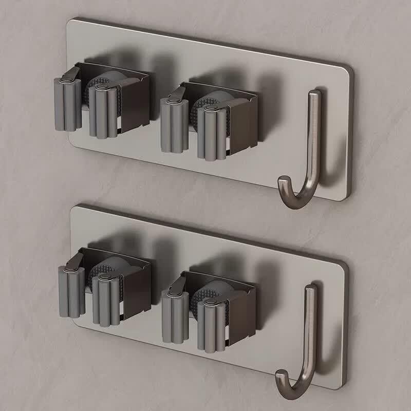 LIEI Stainless Steel Punch-Free Mop & Broom Holder
