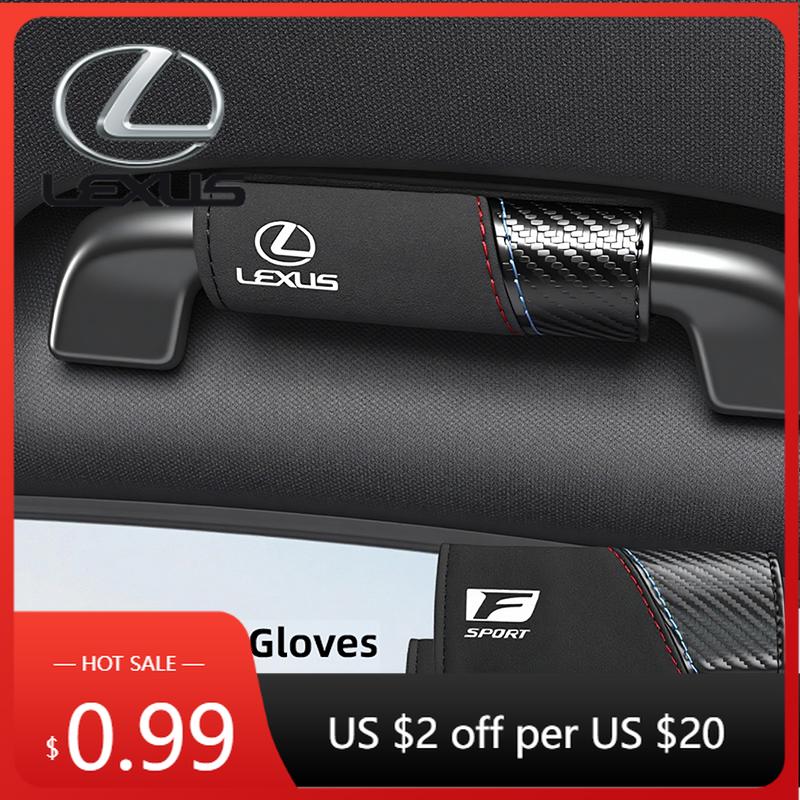Interior Stickers Car Handle Covers Pu Leather Slip-Proof Handgrip Protection Pad For Lexus F SPORT ES RX NX LS UX LM LX GX LC R