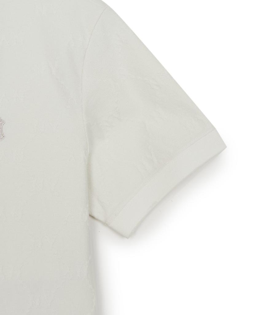 Emelbi Diamond Monogram Jacquard Collar T-Shirt Ny (Ivory)