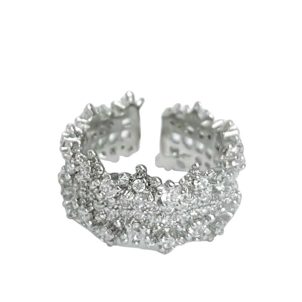 Diamond-Set Zir*****Pen Ring, High-End Sense, Elegant Niche Design Sense, Light Luxury Ring, Women