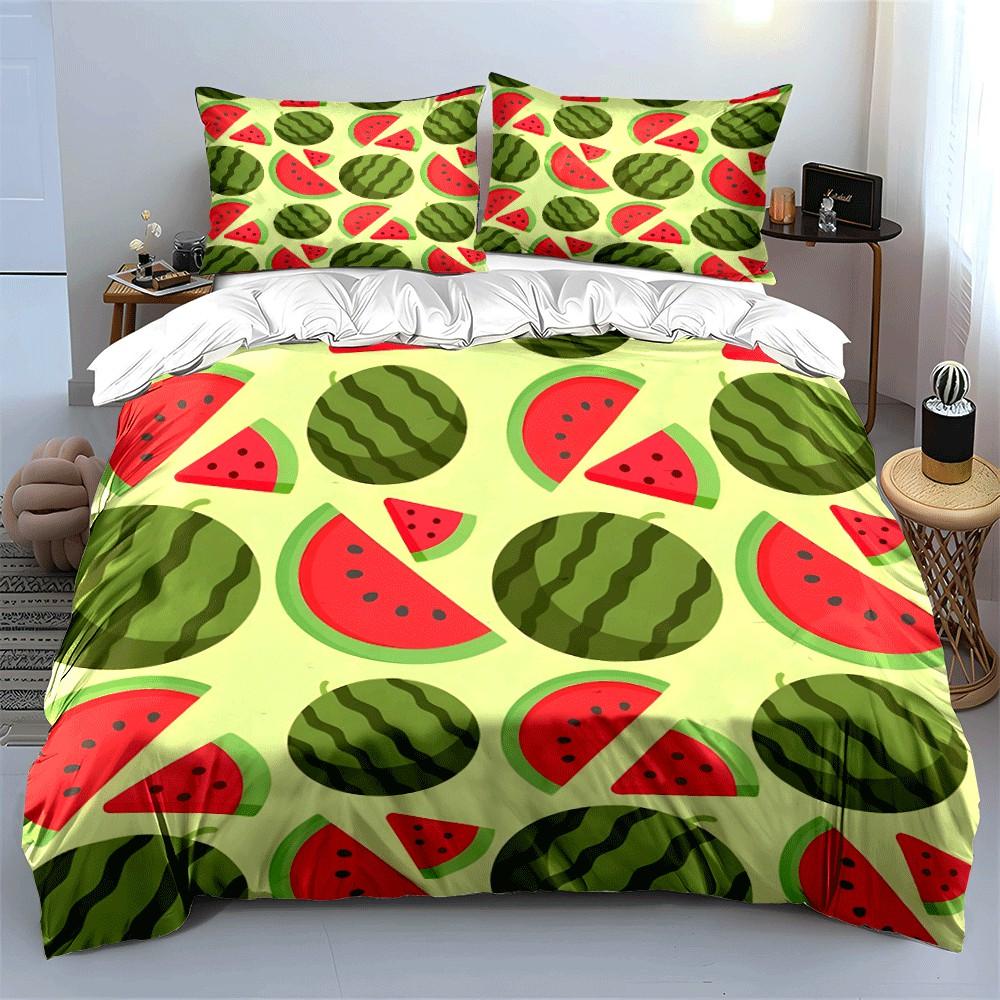 Watermelon Pattern Summer Picnic Set Exquisite three-piece bedding set gift for kids and adults