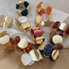 1 Stuk Persoonlijkheid Feest Sieraden Multi-Stijl Rond Splicing Elastisch Touw Hars Armbanden Voor Vrouwen Smudgy Vintage Acryl Armbanden
