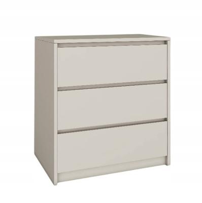 Modern Chest of Drawers with 3 Drawers, Cashmere, Handleless Fronts, 70x75.2x43cm