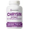 Integratore di Crisina Erbe Immortali 500mg, 120 Pastiglie, Estratto di Passiflora in Polvere, 5,7-Diidrossiflavone, Integratore di Crisina Senza OGM e Senza Glutine