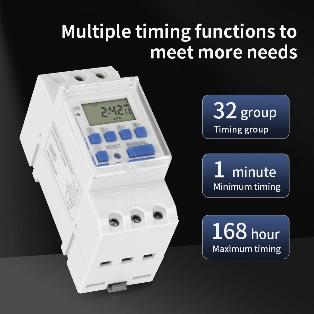 TNCE 220V Timer Switch THC15A mini size 7-day programmable time controller digital Full Automatic Control module Breaker for3
