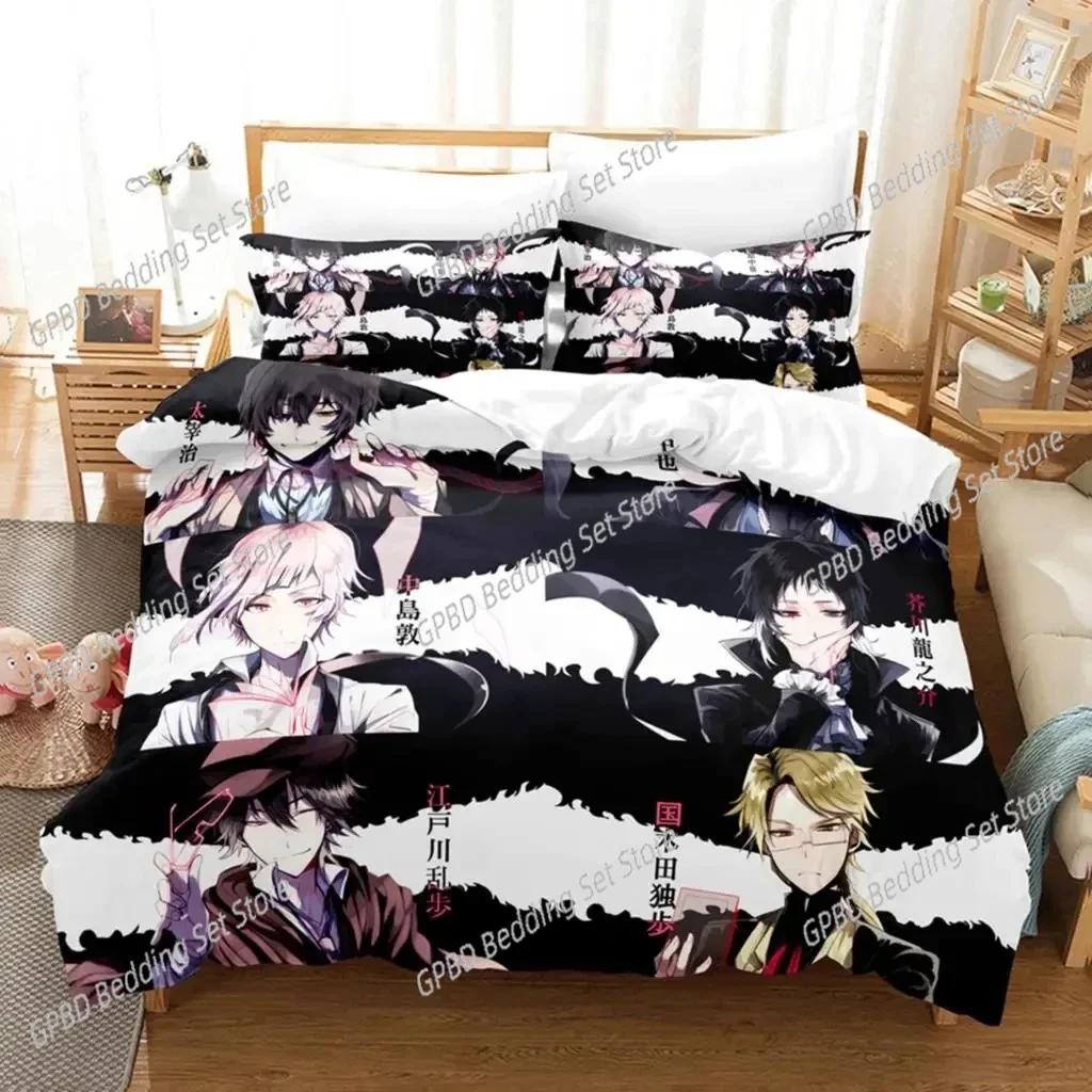 3d Print Anime Bungo Stray Dogs 3D Bedding Set Duvet Cover Pillowcases Single Twin Full Queen King Size Home Decor Quilt Boys Gi