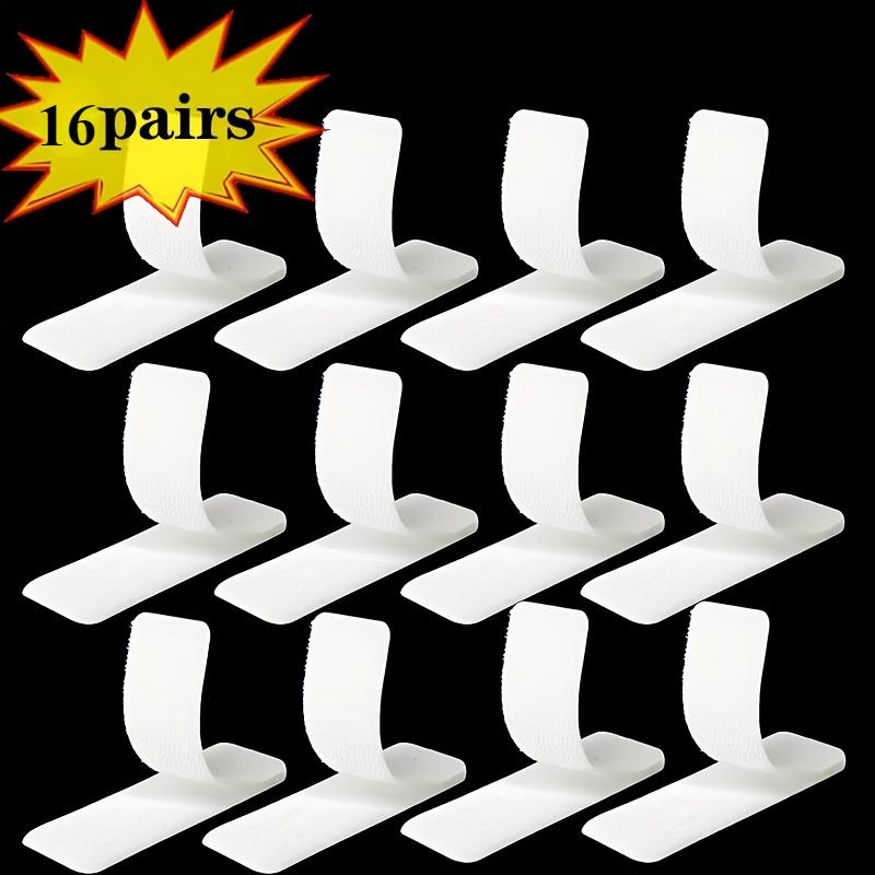 16pairs Heavy Duty Carpet Fixing Tape, Double Sided Adhesive Hook and Loop, Strong Hold Removable No Residue for Rugs Mats