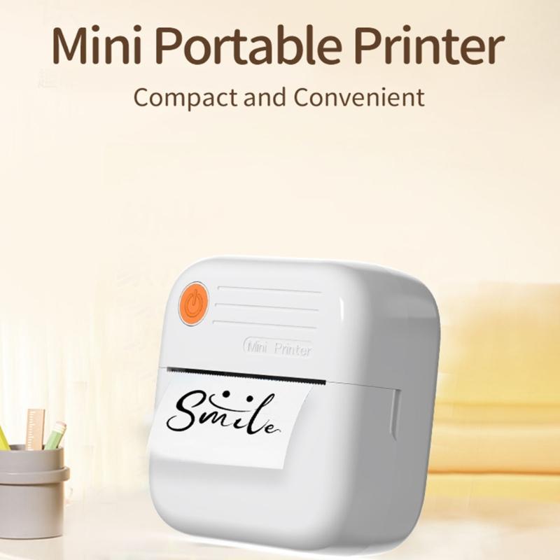 Mini Thermals Label Maker For Children Cordless Bluetooth-compatible Printing 200DPI Resolution Safe 45 Degree Tear Line Rechargeable Type C
