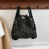 Multifunctional Pleated Elastic Knit Backpack