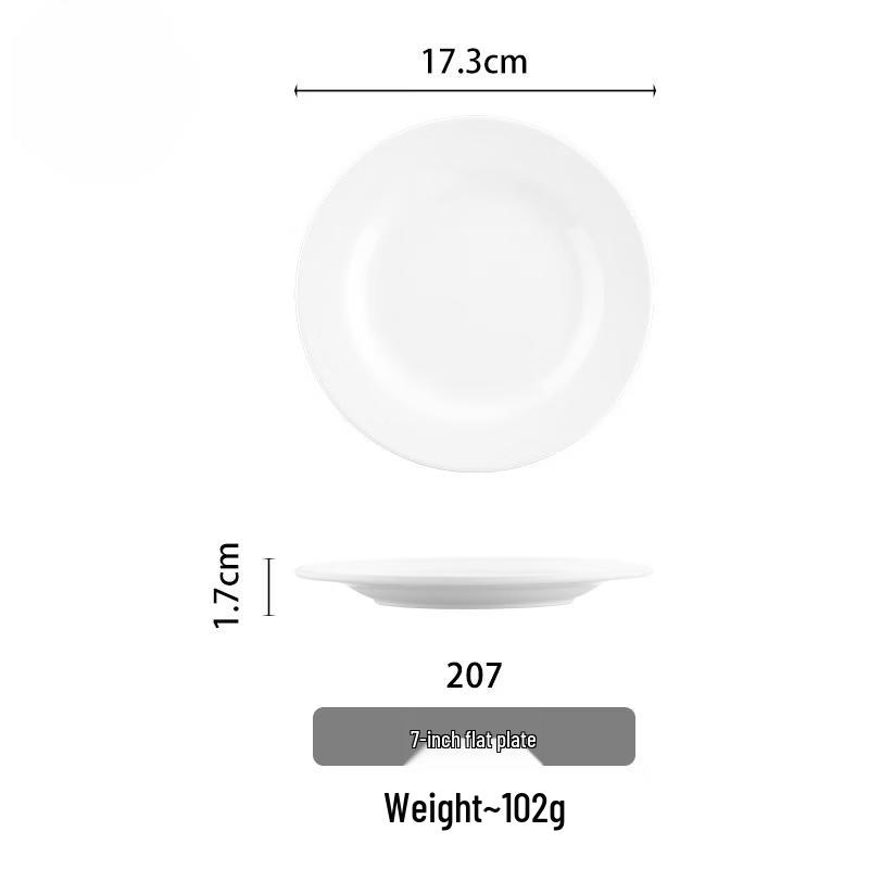 Handun 7-inch White Melamine Round Plate