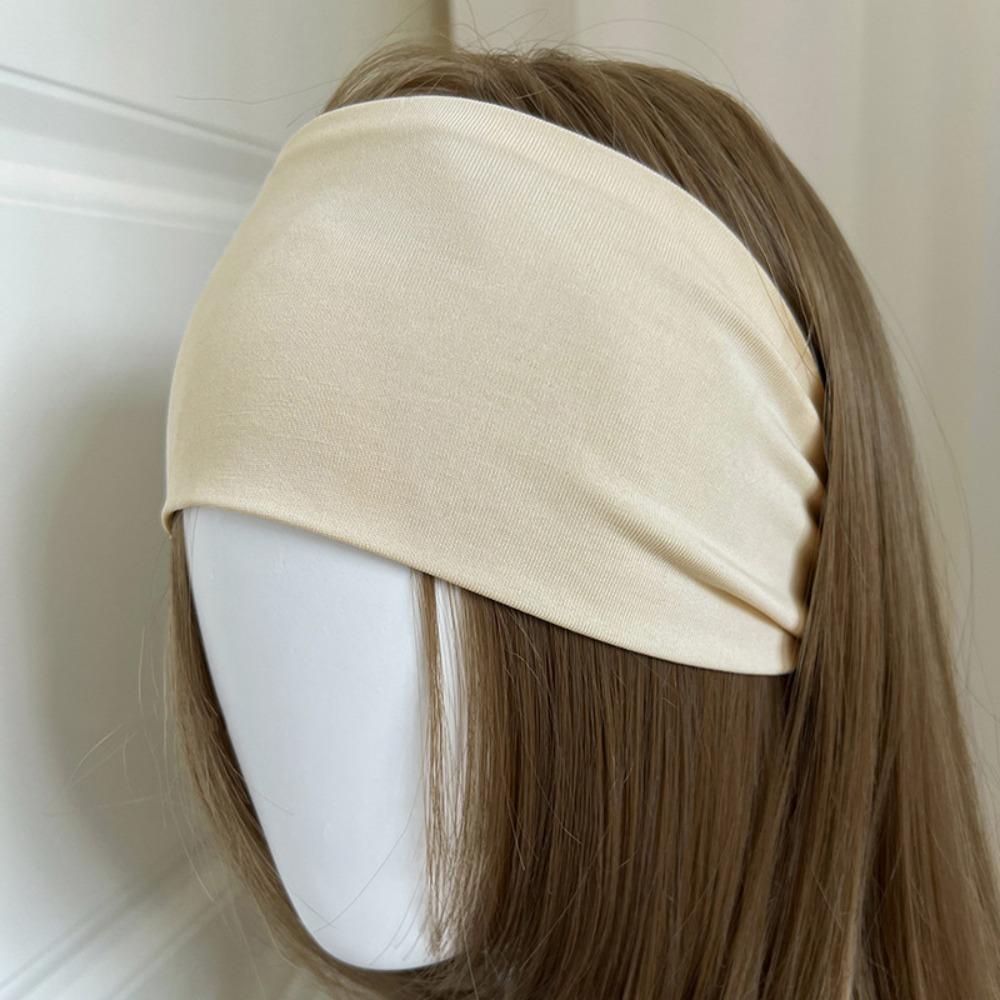 Sweat Absorbing Cotton Elastic Headband Soft Sports Hairband Fashion Wide Knitted Headband  Women