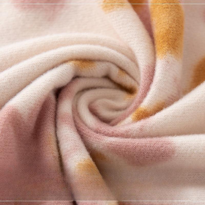 Women's Scarf Atmospheric Floral Print Tassel Shawl  Elegant Autumn and Winter Scarf  New Imitation Cashmere Scarf