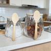 Glass Jar with Lid and Spoon 1 Piece Airtight Storage for Coffee Sugar Tea Kitchen Countertop Pantry Organizer