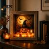 Cute Halloween Decor Lighted Frame Ornaments, Light Up Shadow Box, Warm Ambient Decorations Atmosphere LED Lights for Home Living Room Bedroom