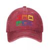 Klassische Lustige Katzen Stolz Katzenliebhaber Lgbt Katzenliebhaber Baseballkappen Unisex Stil Used Denim Kopfbedeckung Outdoor Golfmützen Kappe