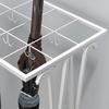Umbrella Stand with Removable Drip Water Tray, Umbrella Stand with 21 Openings and 24 Hooks, Steel, White