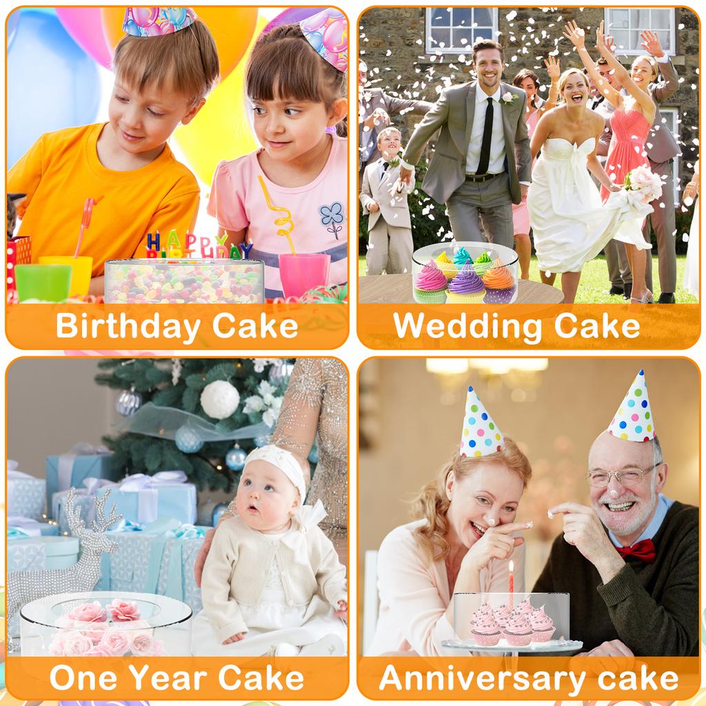 Fillable Acrylic Cake Stand Transparent Riser Cylinder Cake Display DIY  Decor Cake Holder for Wedding Birthday Party 15/20/25cm