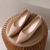 2025 new spring and autumn French nude pointed flat shoes women's versatile commuting light mouth single shoes evening shoes