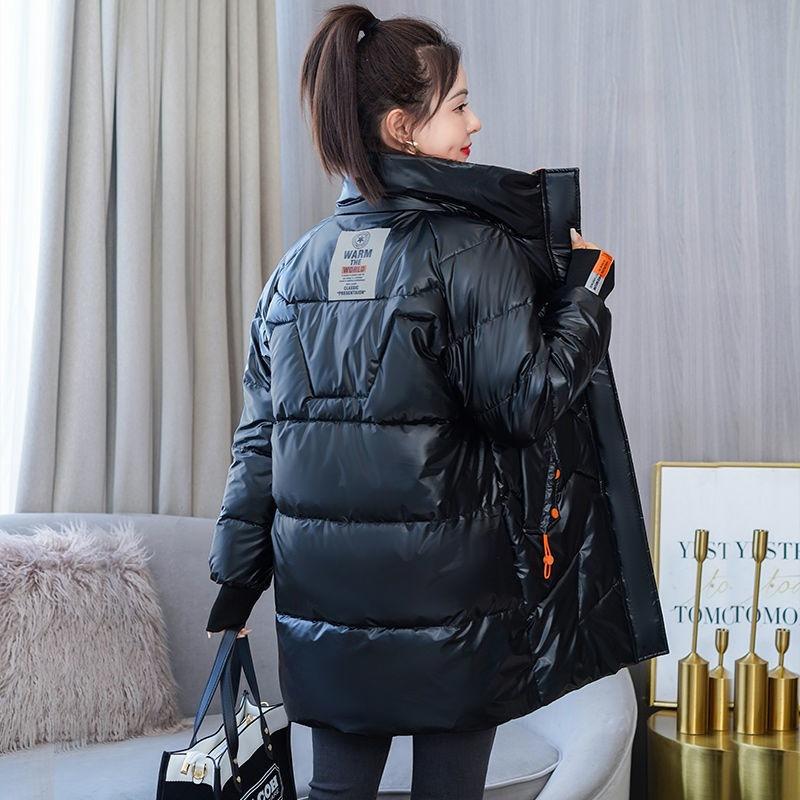Boutique Women's Clothing Glossy Down Cotton Clothing Women's Clothing Winter Medium and Long Warm Casual Versatile