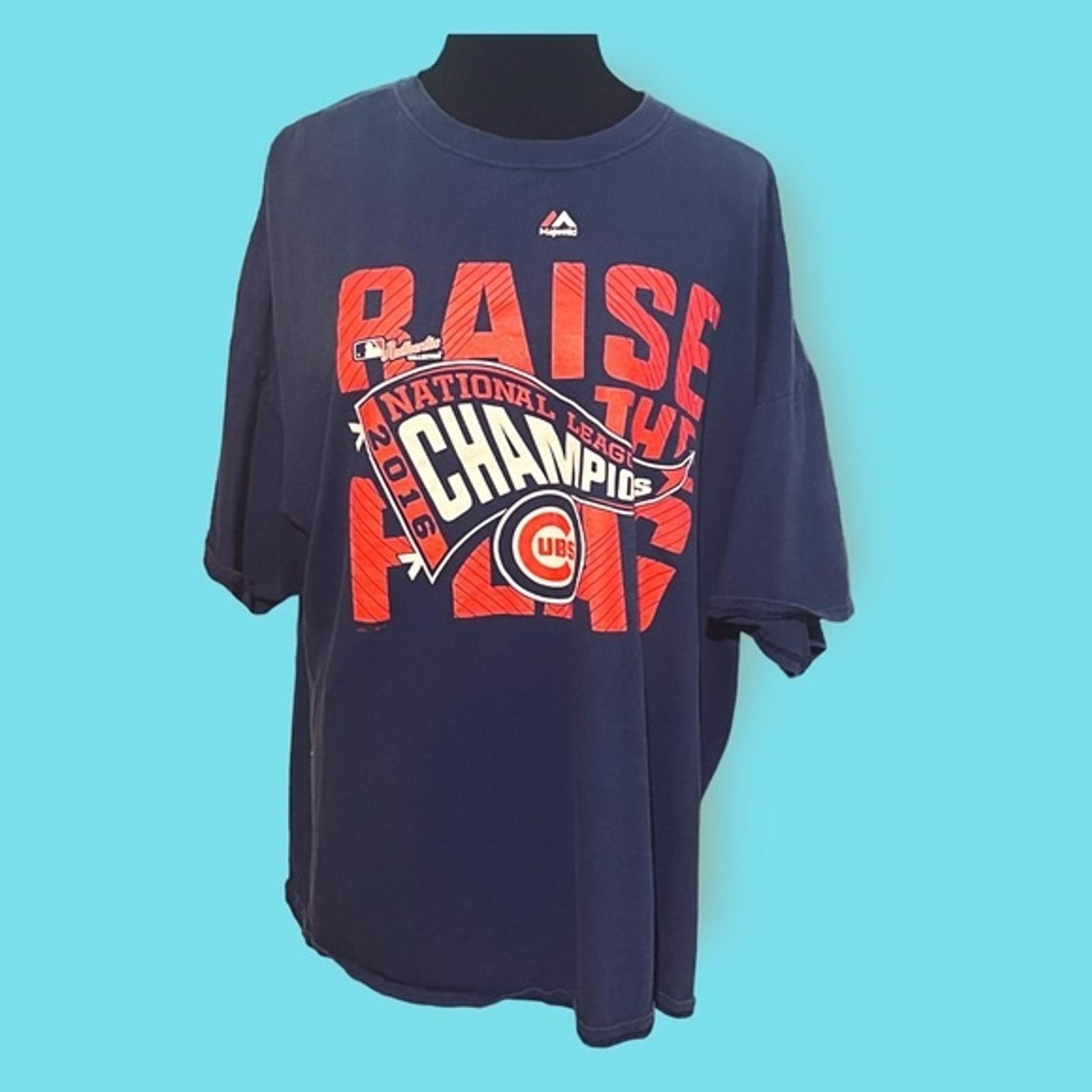 Chicago Cubs 2016 National Champions T Shirt MLB Baseball Raise The Flag 2XL S