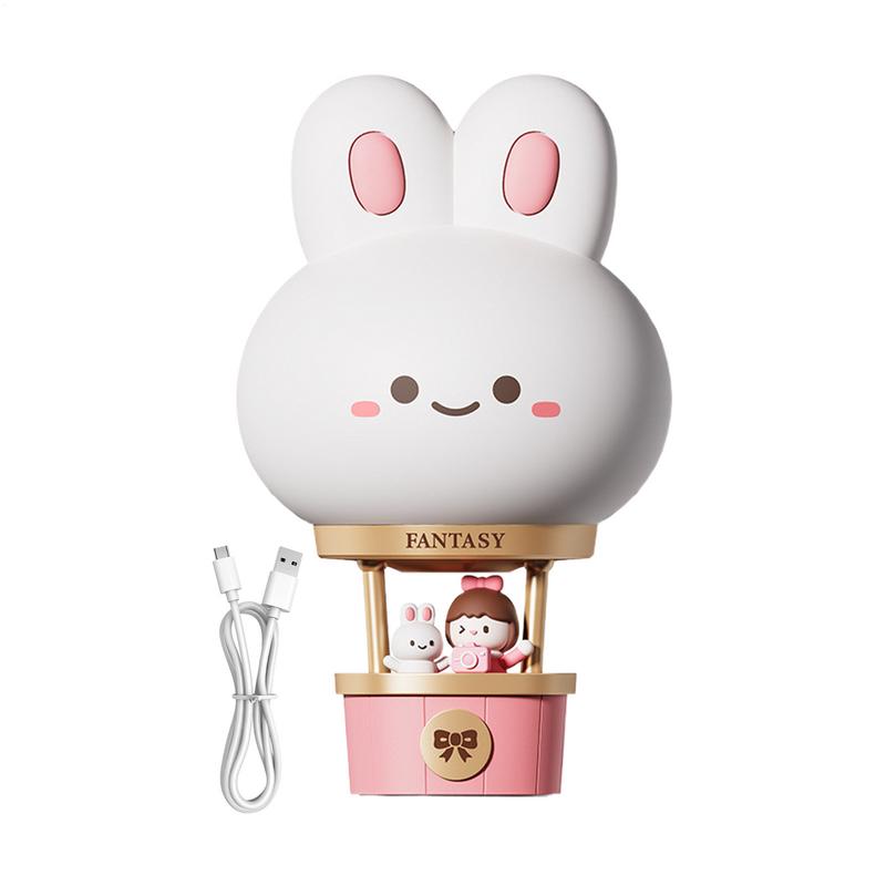 

Nursery Nightlight Cartoon Bunny Hot Air Balloon Desk Night Light Tabletop Ornaments Home Novelty Lighting Animal Statue For United States
