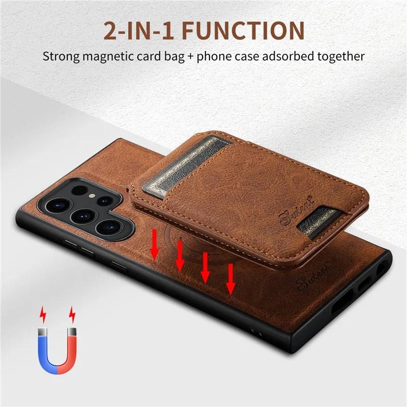Luxus-Geldbörse Handyhülle Kartenhalter Leder Magnetische Taschenabdeckung für Samsung Galaxy S24 S23 S22 Plus Ultra Note 20Ultra
