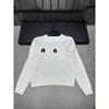 Miu Style 2025 Autumn/Winter Flocking Embroidery Knit Pullover with Hot Drill Lettering - Versatile, Age-Reducing Long Sleeve Top