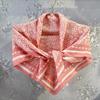 Retro Floral Japanese Style Cotton Linen Square Scarf - Women's Fashionable High-End Versatile Silk Feel Scarf