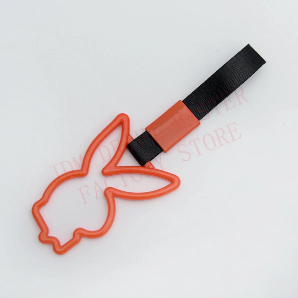 JDM Rabbit Racing Tsurikawa Ring Train Bus Handle Universal Drift Anime Car Modified Handle Nylon Strap For Car Warning