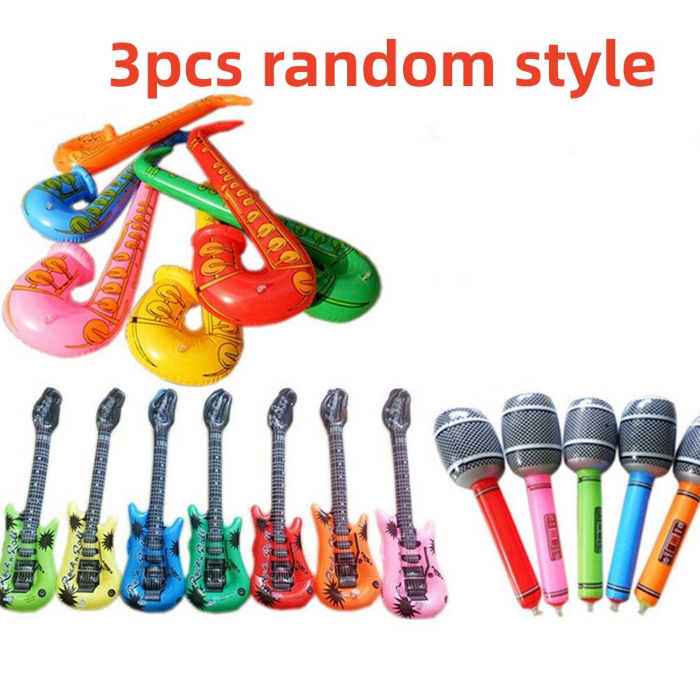 Opblaasbare Instrumenten Speelgoed Muziek Ballonnen Set Simulatie Instrument Gitaren Saxofoons Microfoons Feest Speelgoed red