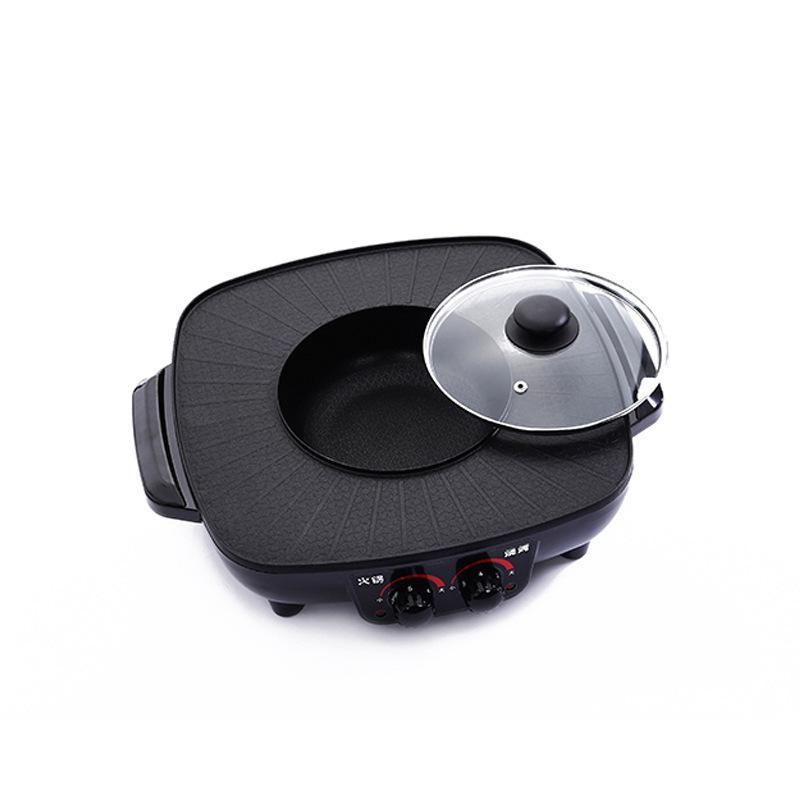 European & British Standard Shabu-Shabu Grill Pot: Dual Control Multifunctional Electric Hot Pot & Barbecue Fryer